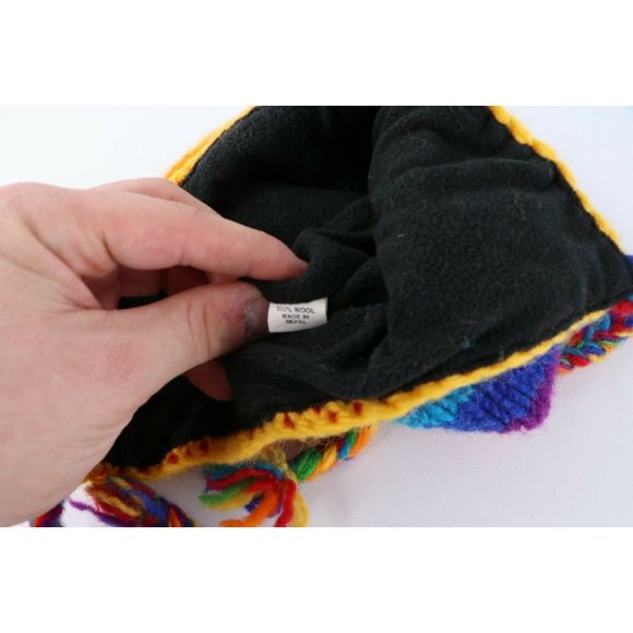 Vintage 90s Streetwear Pride Rainbow Striped Wool Knit Winter Beanie Hat Cap S main image 4